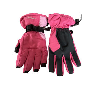Youth XL Hotfingers Pink & Black Ski Gloves